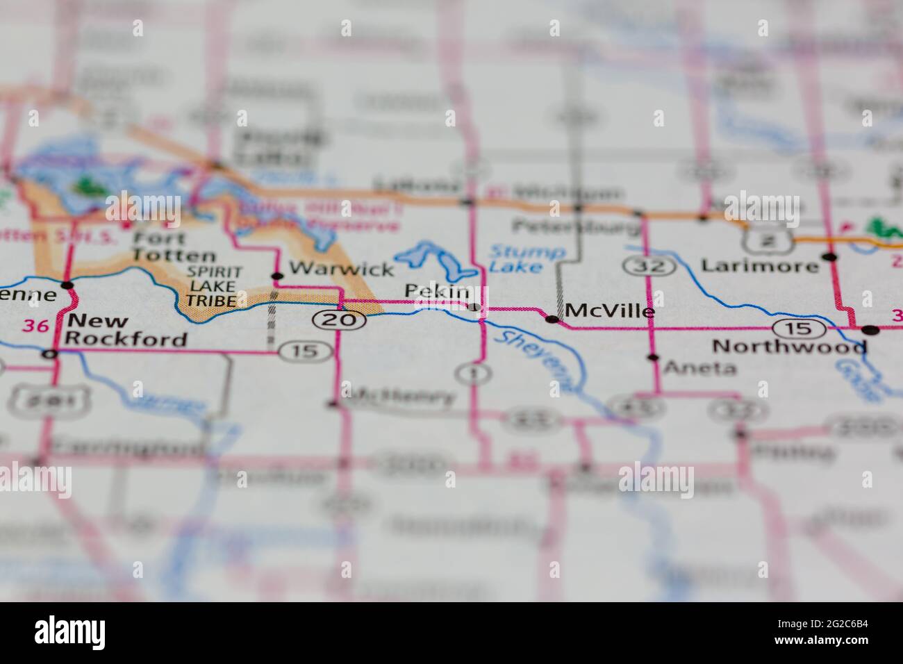 Pekin North Dakota USA mostra una mappa stradale o una mappa geografica Foto Stock