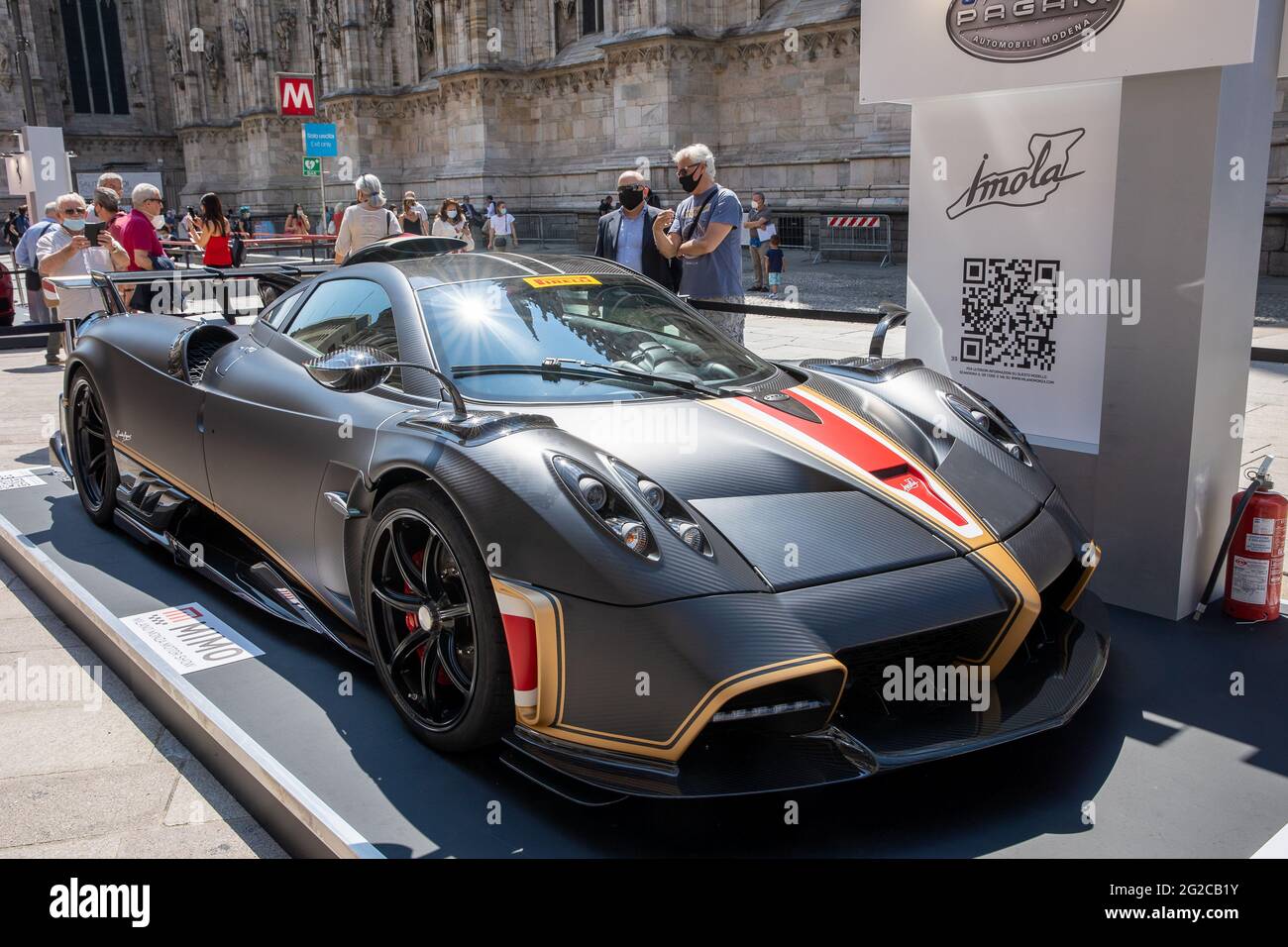 Milano, Italia. 10 giugno 2021. Pagani Imola - MILANO, ITALIA, il Motor Show di Milano Monza, dal 10 al 13 Giugno 2021 a Milano e Monza e presenterà le novità dei 60 costruttori di auto e moto partecipanti. Con un formato democratico, in cui i marchi esporranno le loro vetture su stand uguali, MIMO vuole dare un segnale di riavviamento al mondo della fiera e del settore automobilistico, con un libero accesso e una mostra sicura. Foto Stock