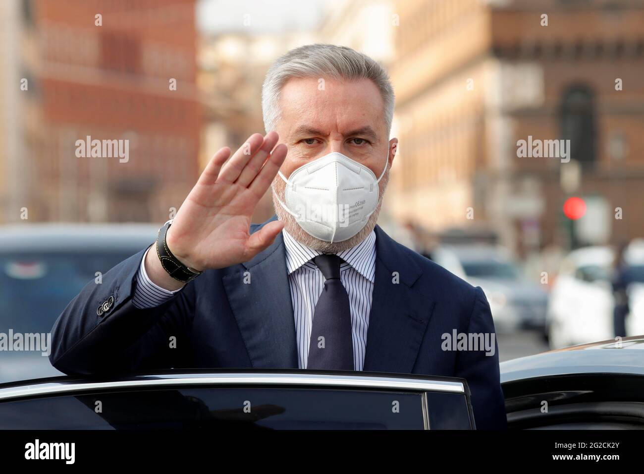 Italia, Roma, 12 novembre 2020 : il Ministro della Difesa Lorenzo Guerini partecipa alla commemorazione del massacro di Nassiria. Foto Remo Casilli/Sintesi/Ala Foto Stock