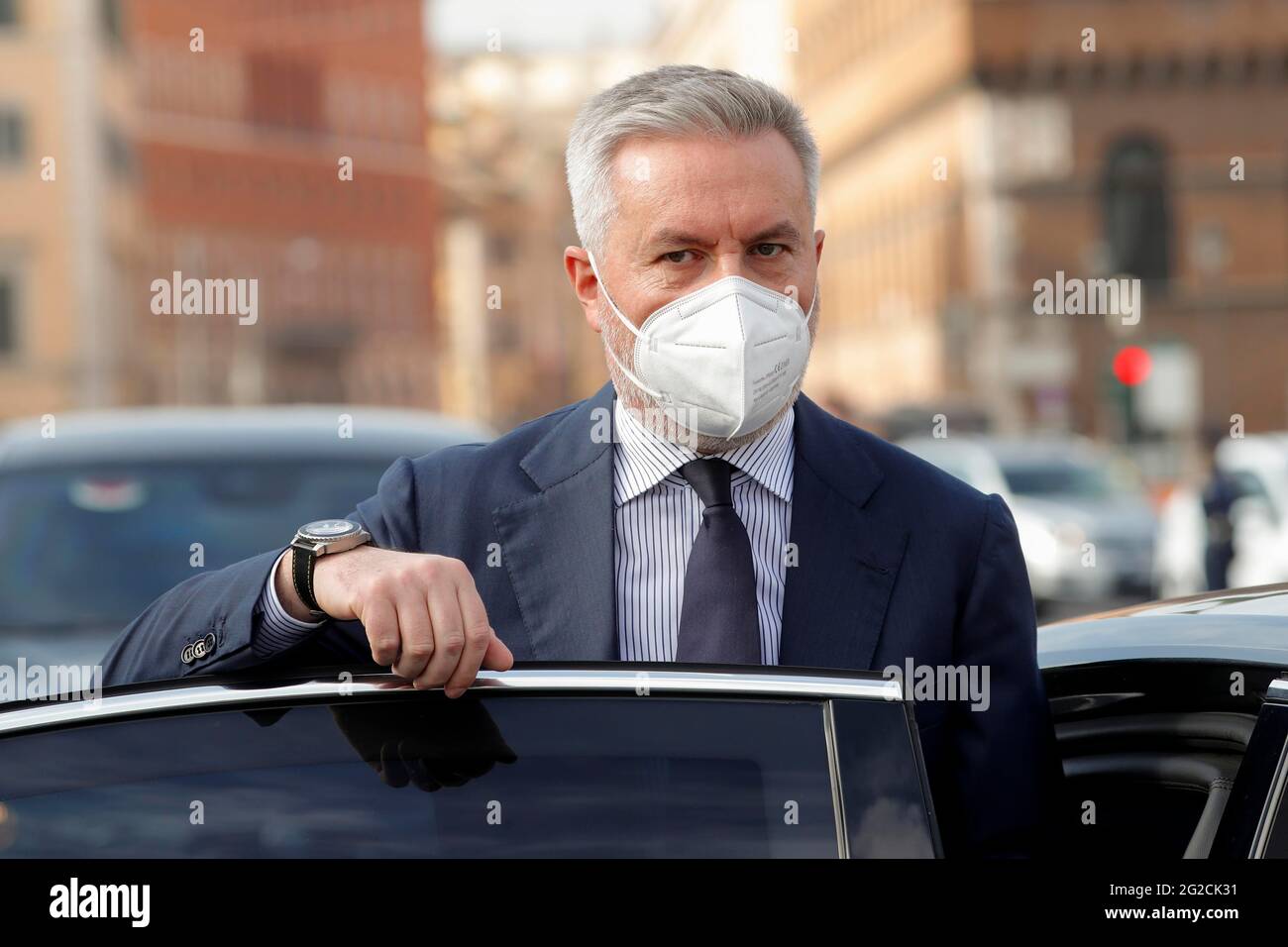 Italia, Roma, 12 novembre 2020 : il Ministro della Difesa Lorenzo Guerini partecipa alla commemorazione del massacro di Nassiria. Foto Remo Casilli/Sintesi/Ala Foto Stock