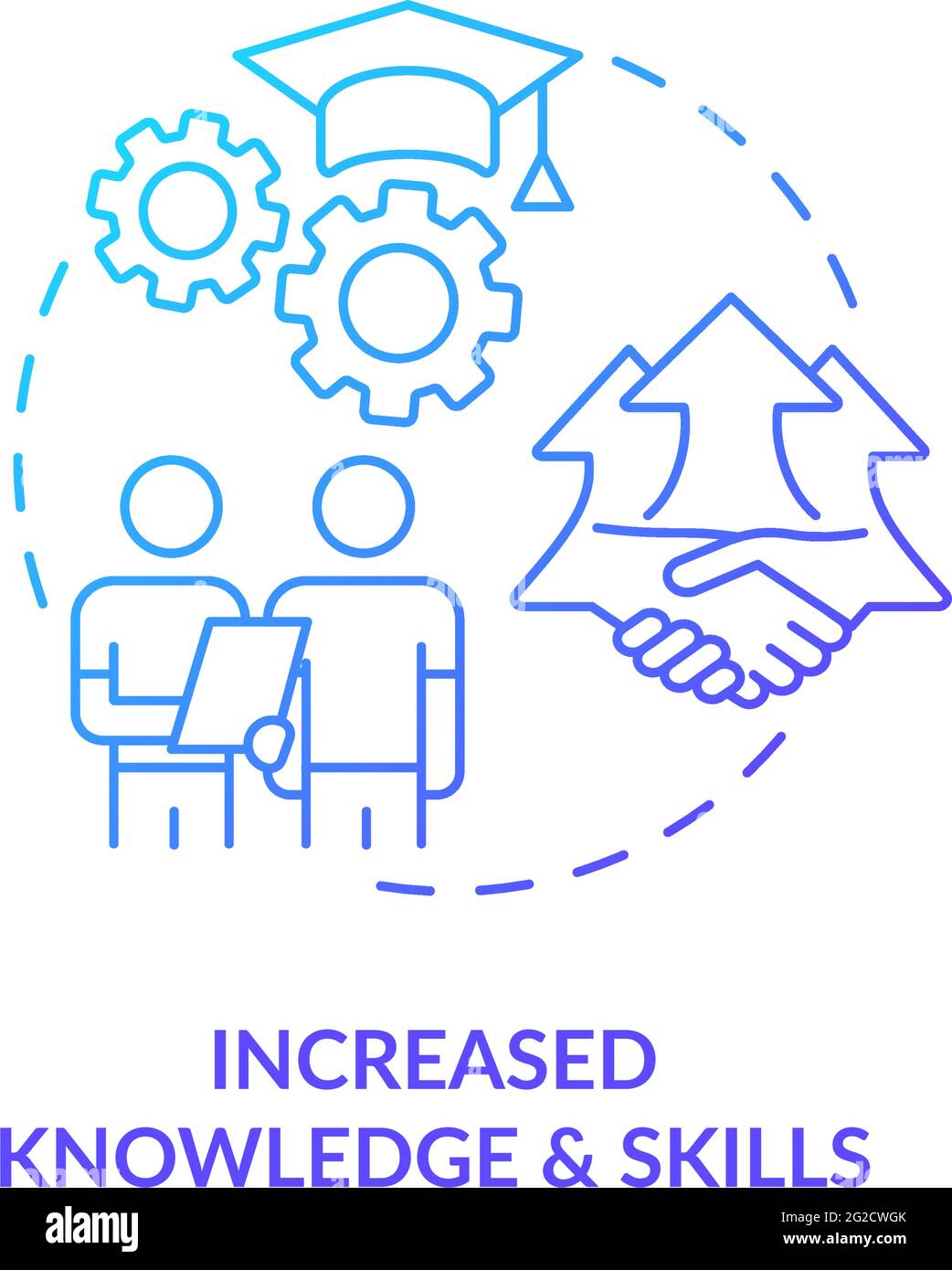 Icona del concetto di conoscenza e competenze più approfondite Illustrazione Vettoriale