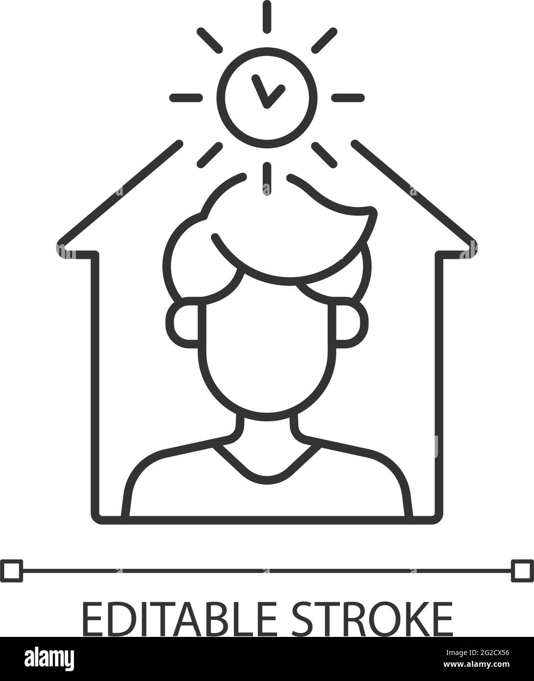 Evitare di essere fuori durante il giorno icona lineare Illustrazione Vettoriale