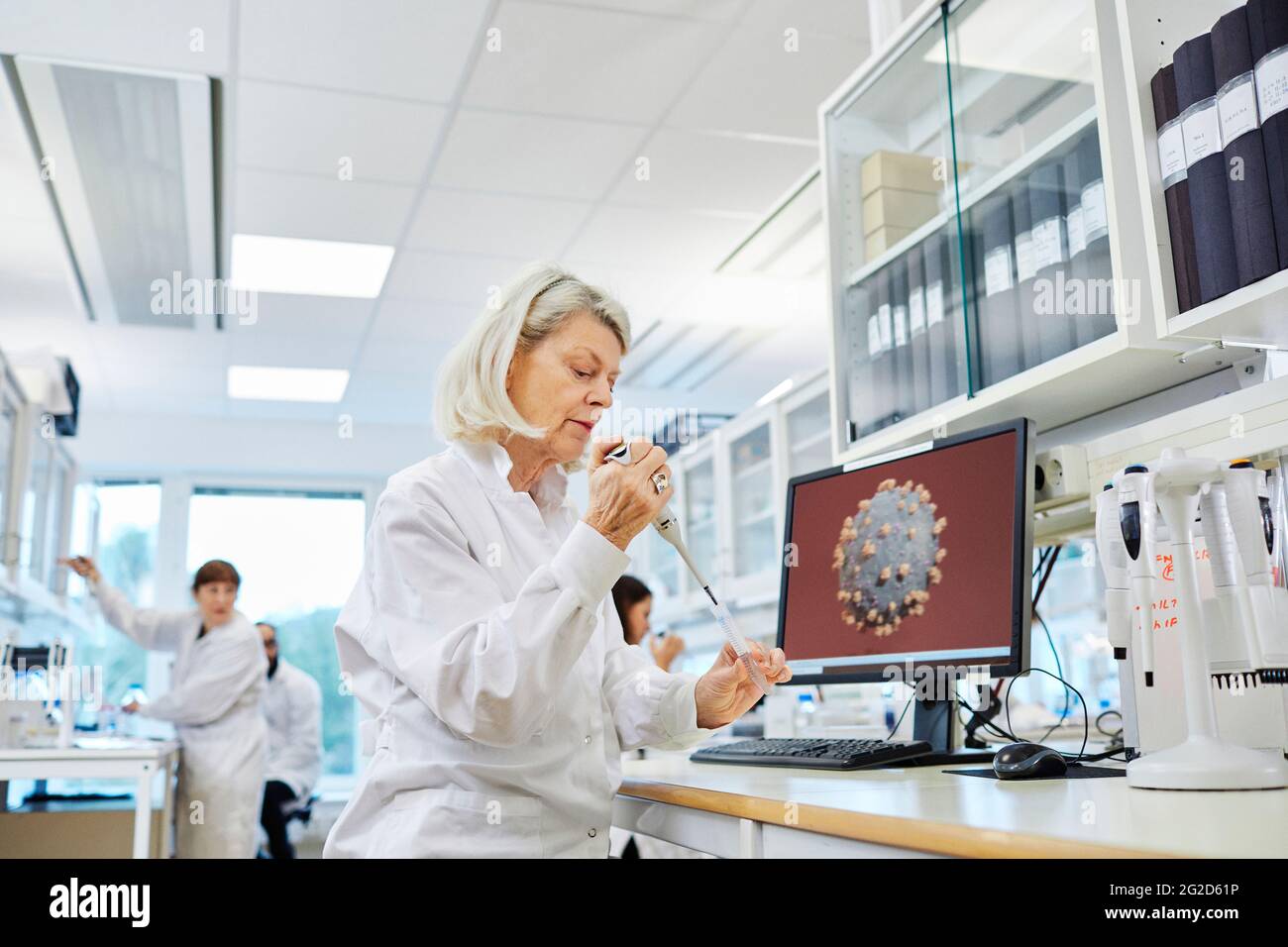 Donna che lavorano in laboratorio Foto Stock