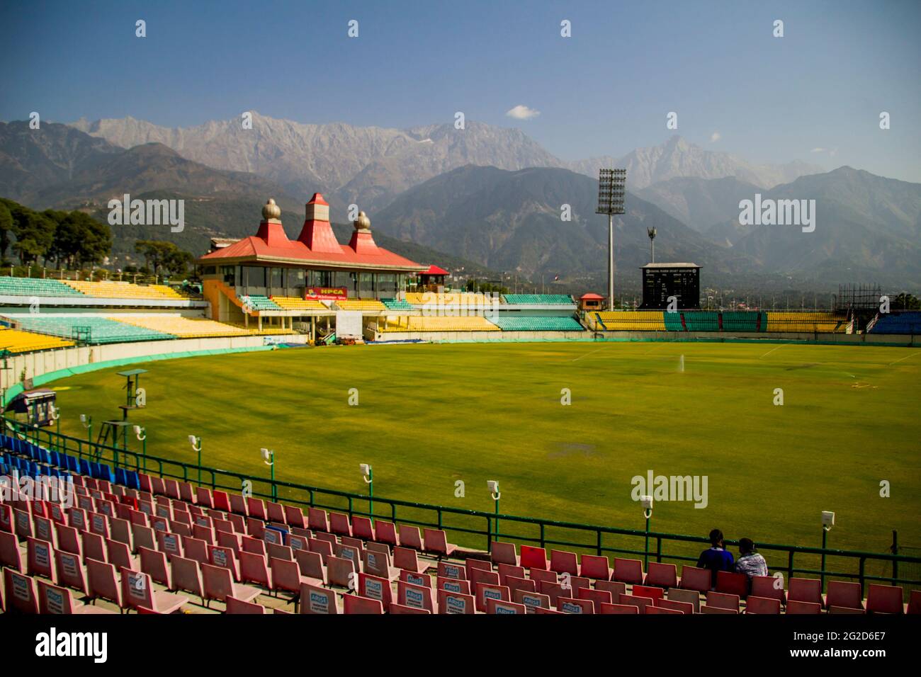 Stadio di cricket HPCA, Dharamshala India Foto Stock