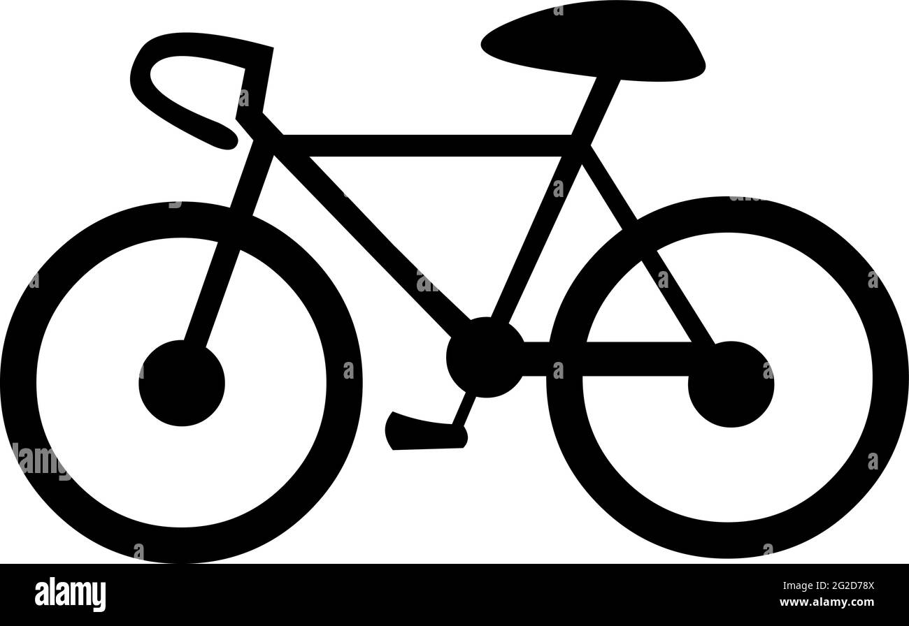 Illustrazione vettoriale di una sagoma nera di una bicicletta Illustrazione Vettoriale