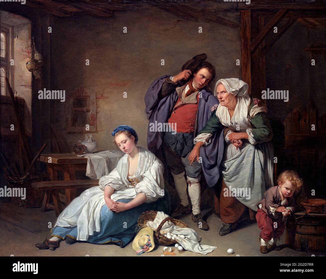 Uova rotte di Jean-Baptiste Greuze (1725-1805), olio su tela, 1756 Foto Stock