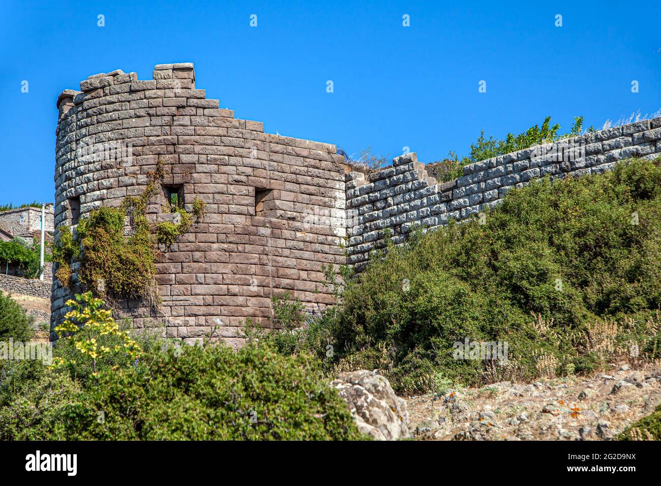 Le rovine della città antica di Assos in Turchia. Foto Stock