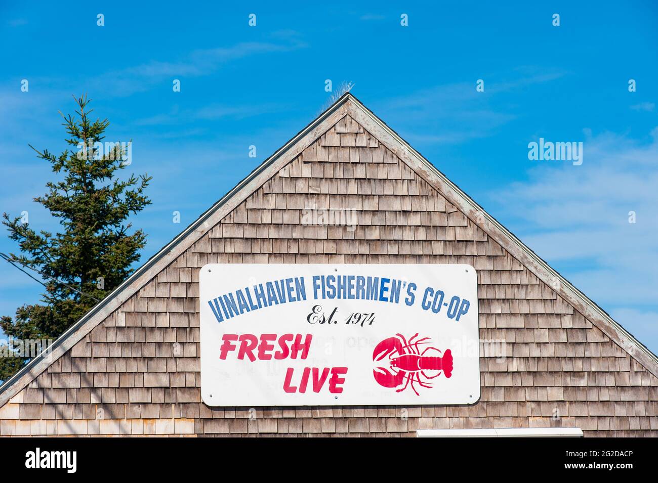 Fisherman's Co-Op, Carver's Harbour, Vinalhaven, Maine Foto Stock