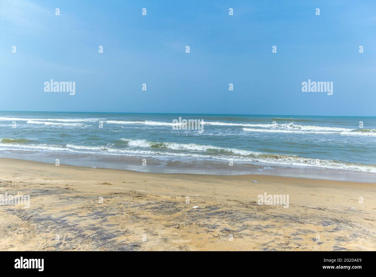 Spiaggia di Mahabalipuram a Tamil Nadu Foto Stock