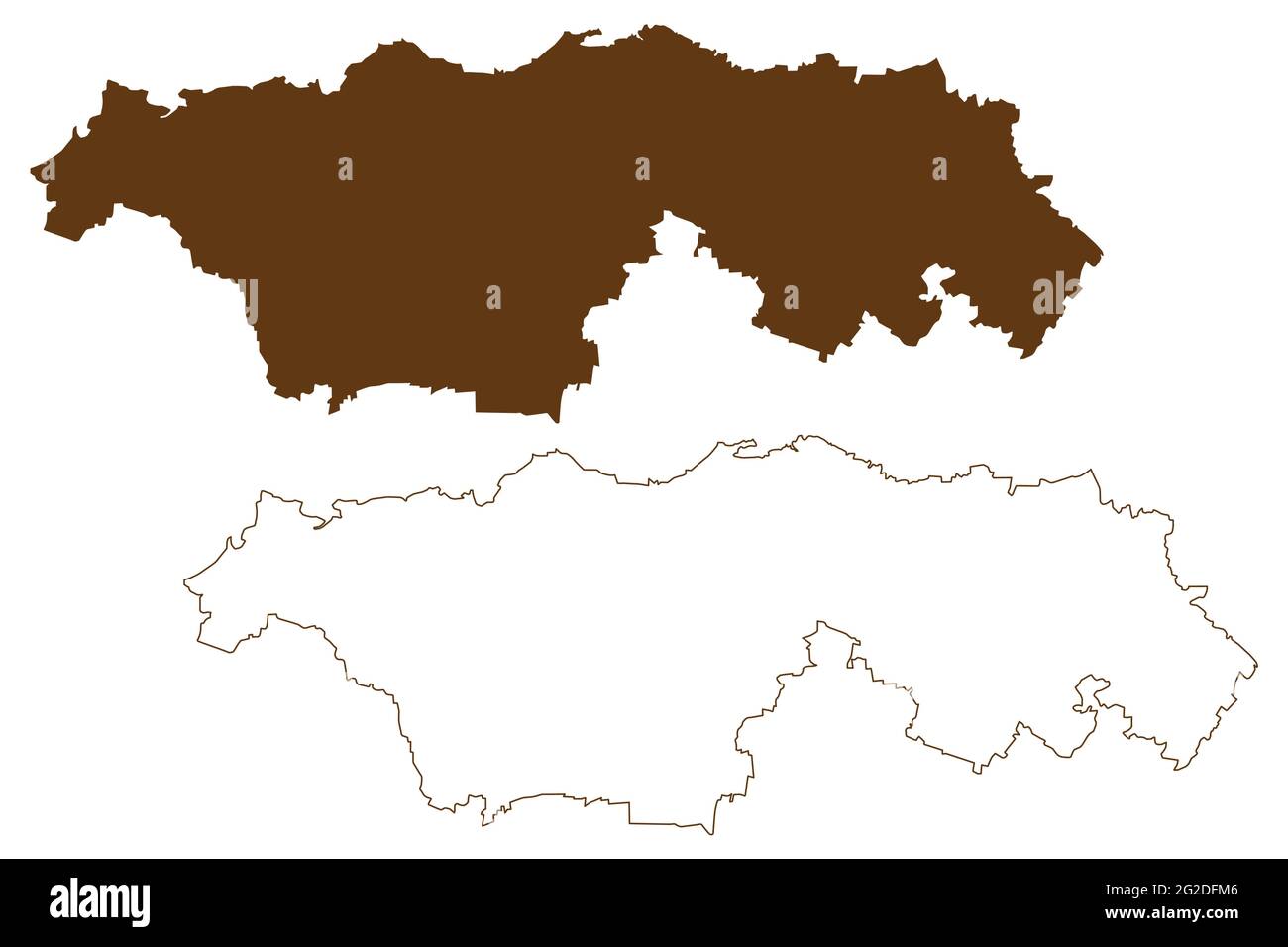 Distretto di Kyffhauserkreis (Repubblica federale di Germania, distretto rurale, Stato libero della Turingia) illustrazione vettoriale della mappa, schizzo di scrimbolo Kyffhaeusekr Illustrazione Vettoriale