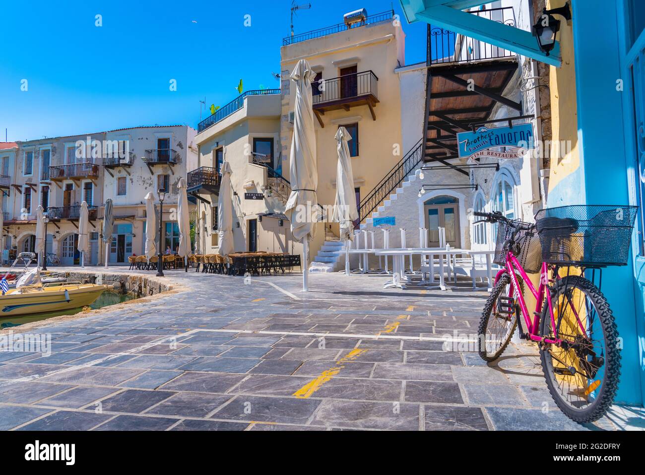 Città di Rethymno all'isola di Creta in Grecia. Foto Stock