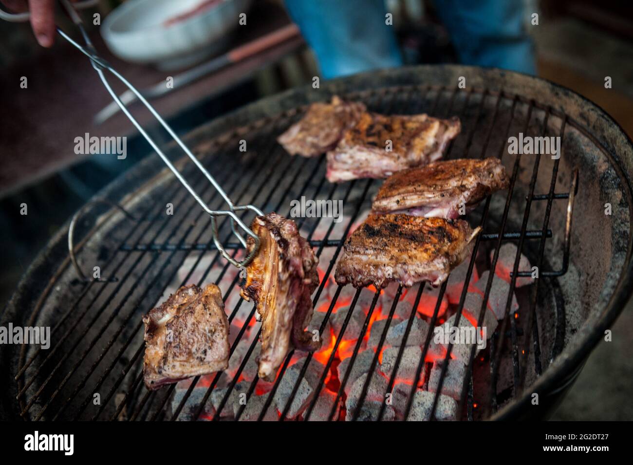 Carne di agnello barbecue Foto Stock