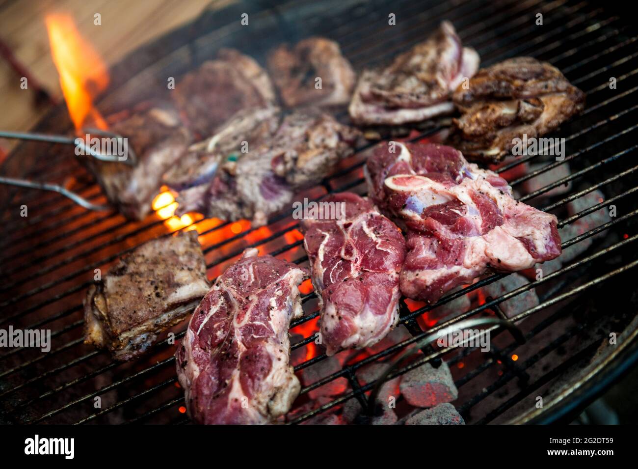 Carne di agnello barbecue Foto Stock