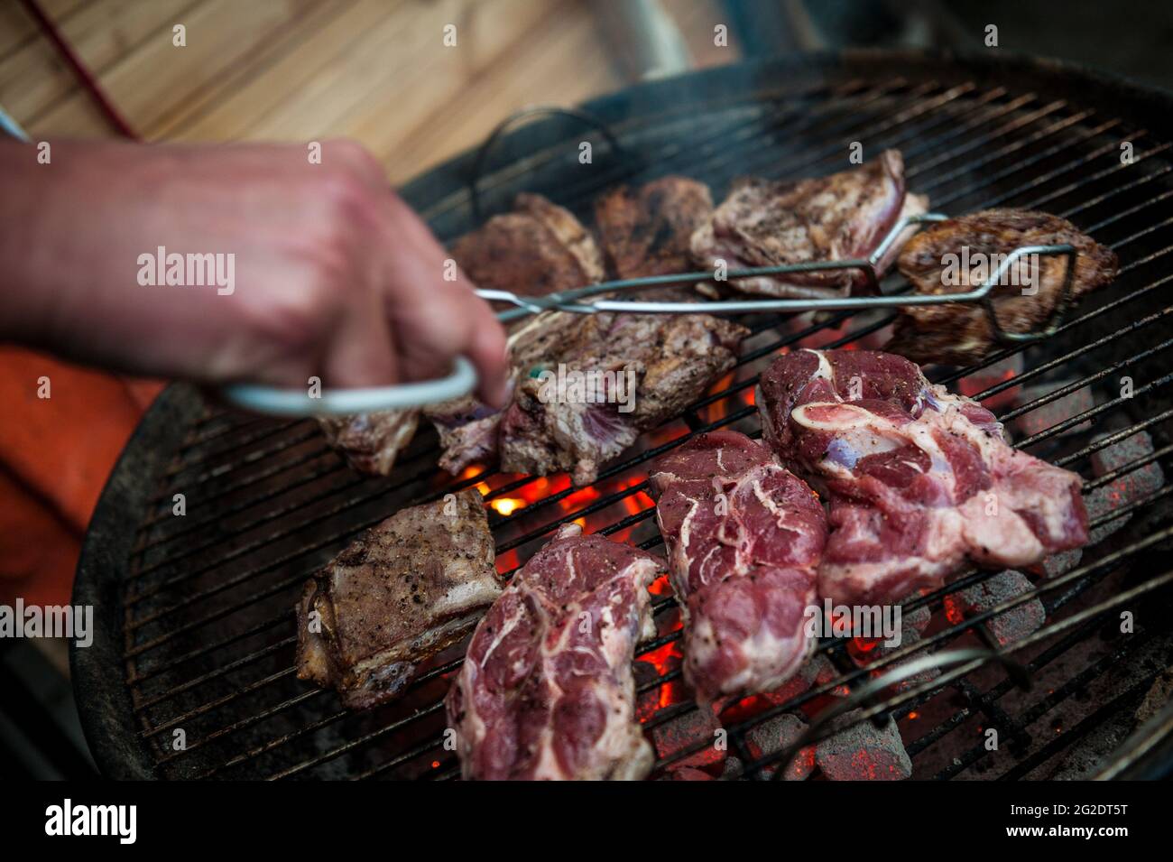 Carne di agnello barbecue Foto Stock