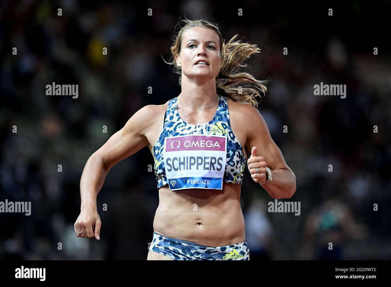 FIRENZE, ITALIA - 10 GIUGNO: Dafne Schippers dei Paesi Bassi che si contendono i 200m femminili durante l'incontro di atletica della Wanda Diamond League allo Stadio Luigi Ridolfi il 10 giugno 2021 a Firenze (Foto di Andrea Staccioli/Orange Pictures) Foto Stock