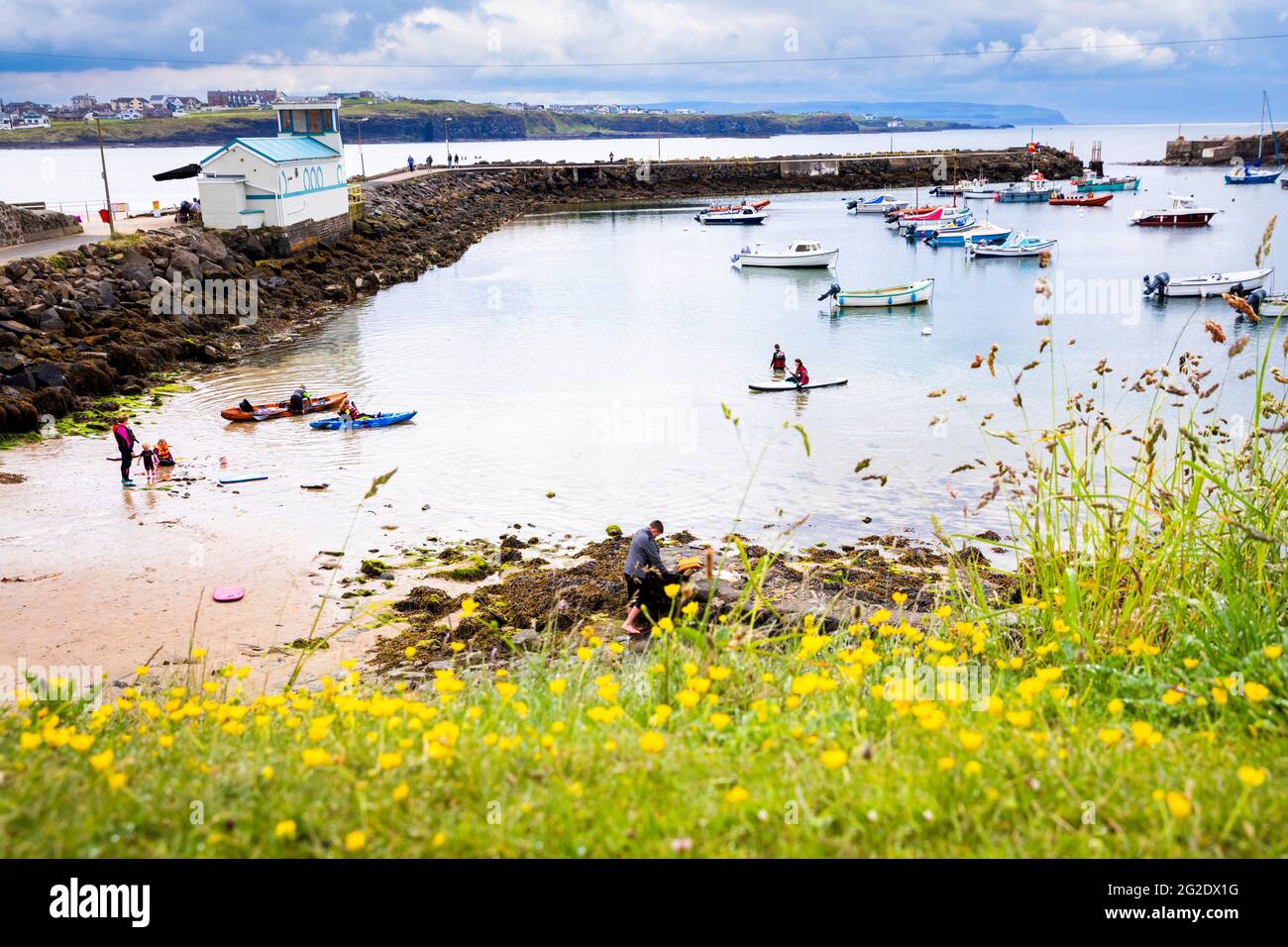 Portrush Harbour, Co. Antrim Foto Stock