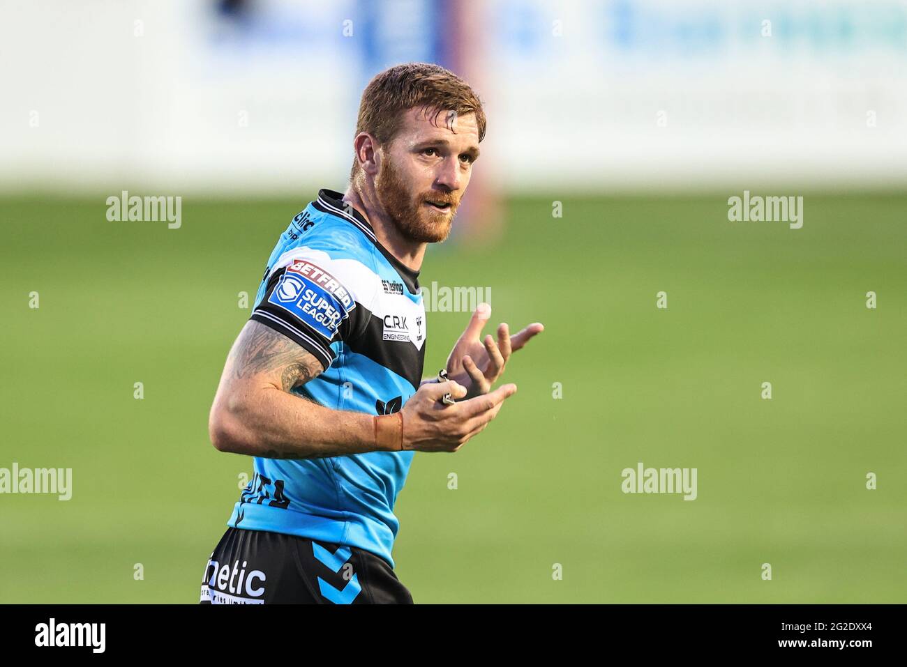 Marc Sneyd (7) di Hull FC è inviato al sin-bin Foto Stock