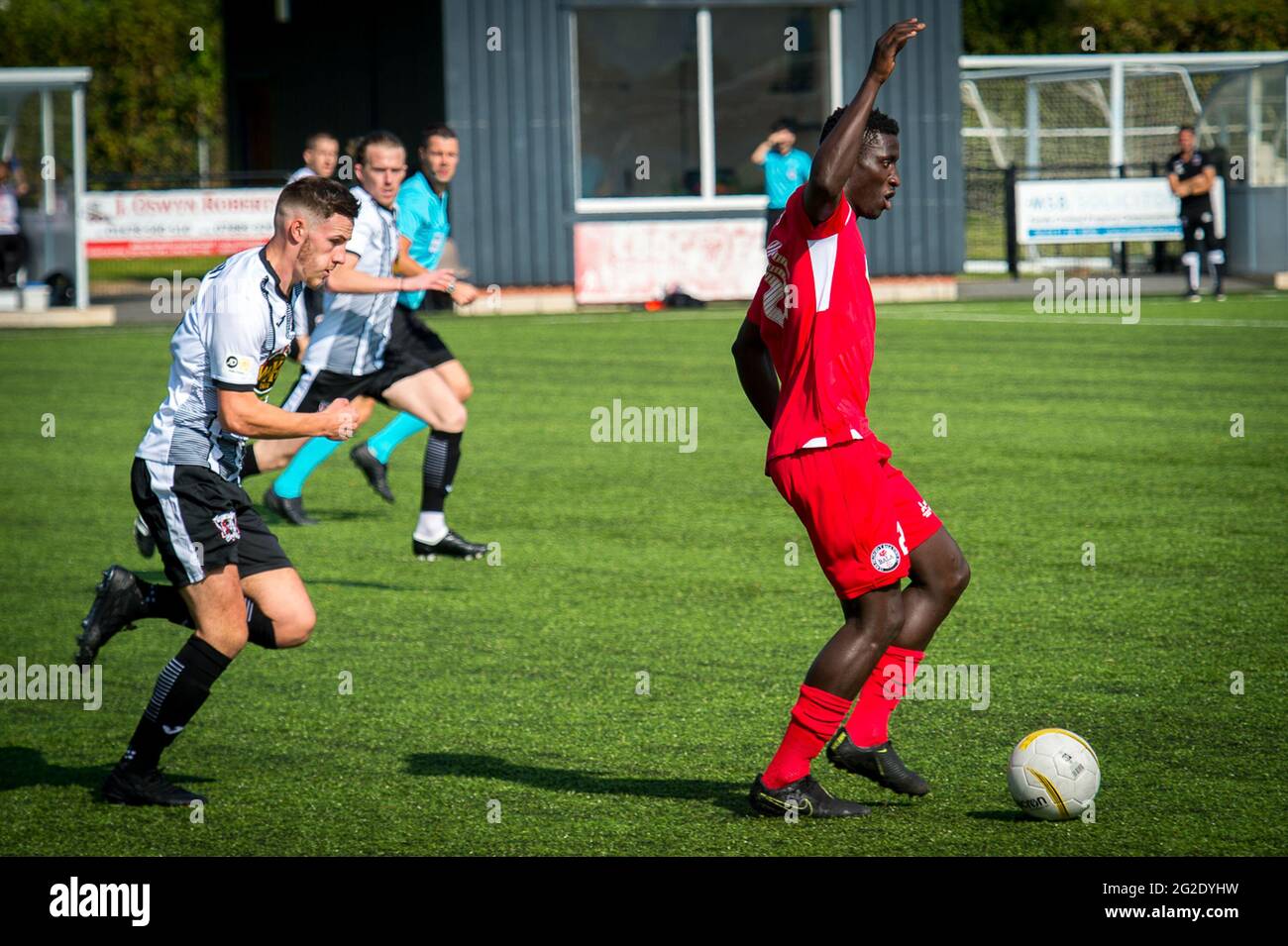 Bala, Galles. 20 settembre 2020. JD Cymru Premier match tra Bala Town e Cefn Druids. Foto Stock