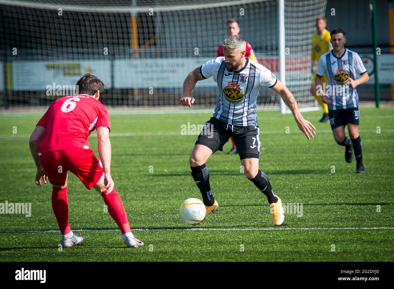 Bala, Galles. 20 settembre 2020. JD Cymru Premier match tra Bala Town e Cefn Druids. Foto Stock