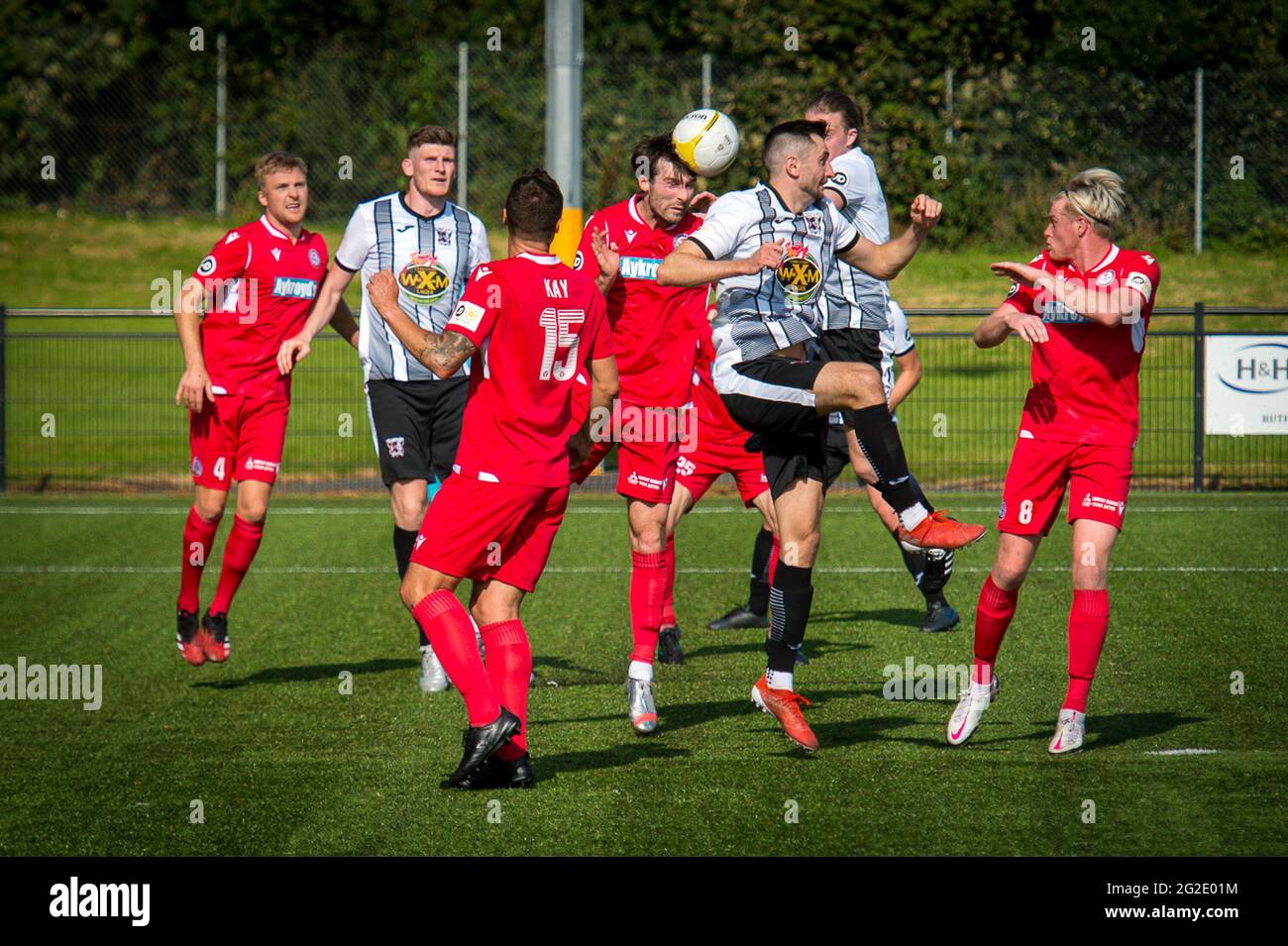 Bala, Galles. 20 settembre 2020. JD Cymru Premier match tra Bala Town e Cefn Druids. Foto Stock