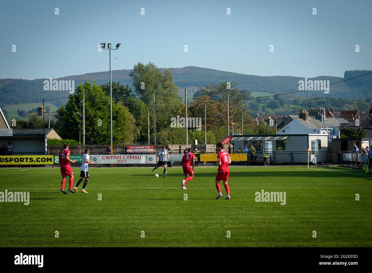 Bala, Galles. 20 settembre 2020. JD Cymru Premier match tra Bala Town e Cefn Druids. Foto Stock