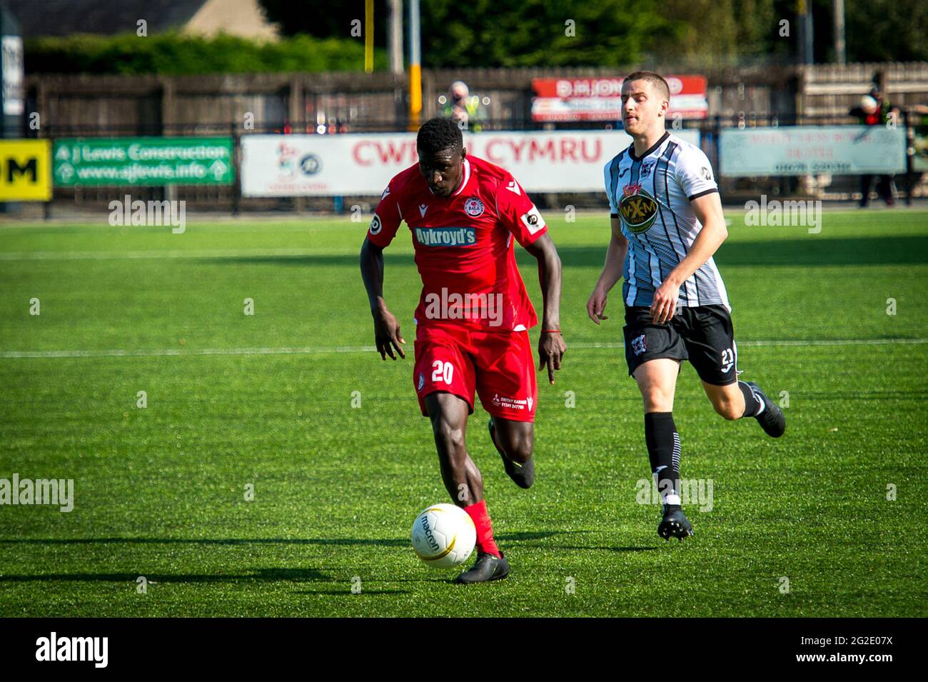 Bala, Galles. 20 settembre 2020. JD Cymru Premier match tra Bala Town e Cefn Druids. Foto Stock