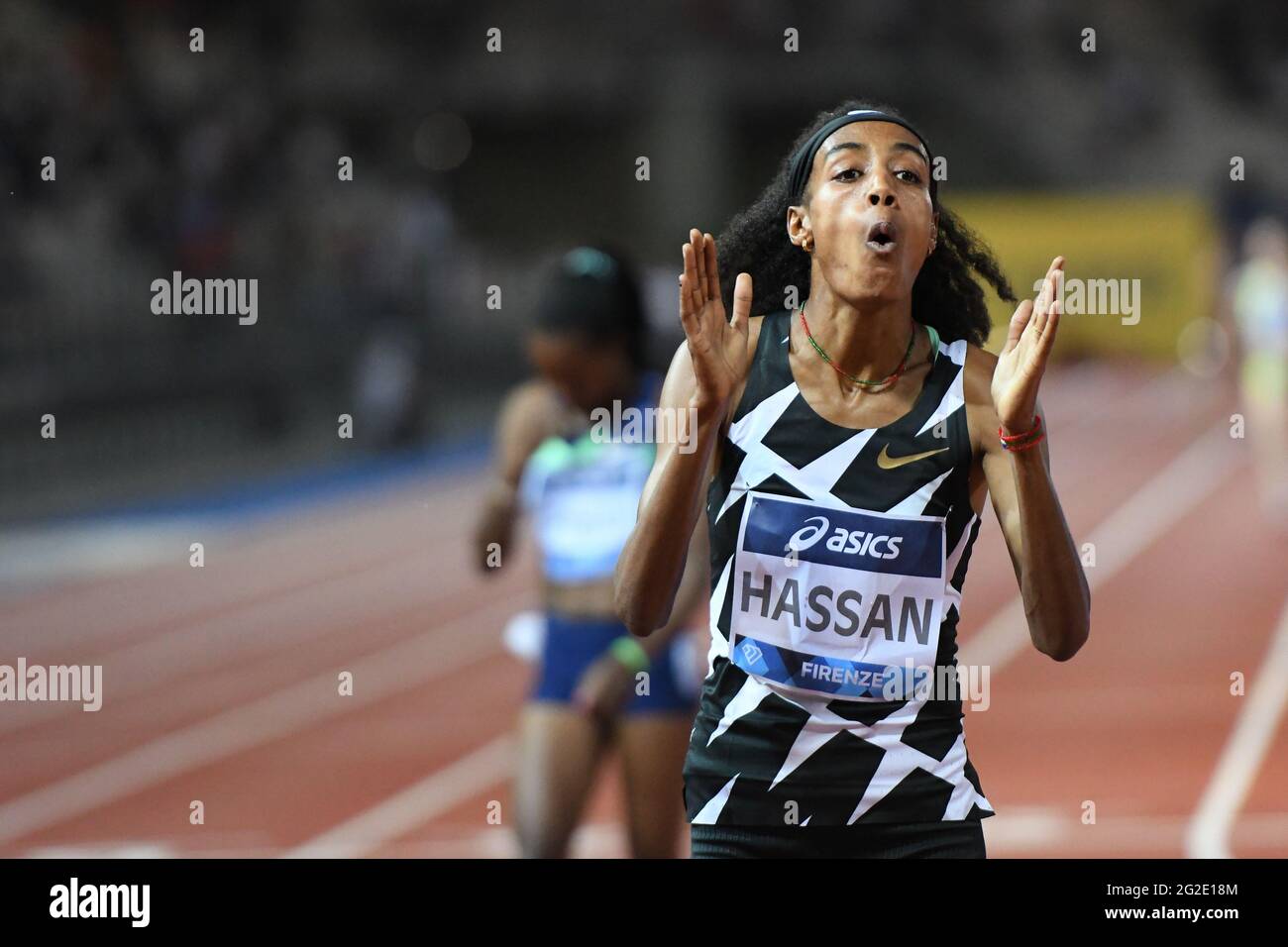 ASIC Firenze Marathon Stadium, Firenze, Italia. 10 Giugno 2021. Hassan Sifan (Nederland) 1500m durante la Wanda Diamond League 2021 - Golden Gala Pietro Mennea, Atletica Internationals - Foto Filippo Tomasi/LM Credit: Live Media Publishing Group/Alamy Live News Foto Stock