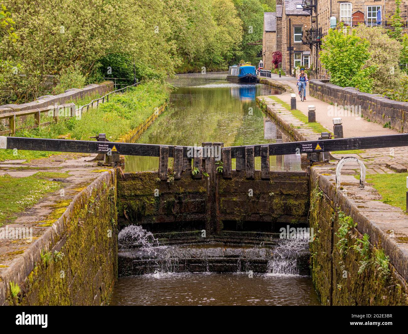 Rochdale Canal, Hebden Bridge, West Yorkshire, Regno Unito Foto Stock