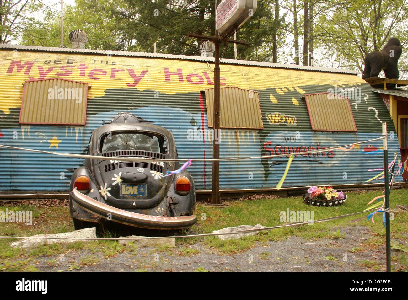 Il mistero foro, attrazione sul ciglio della strada in West Virginia, Stati Uniti d'America Foto Stock