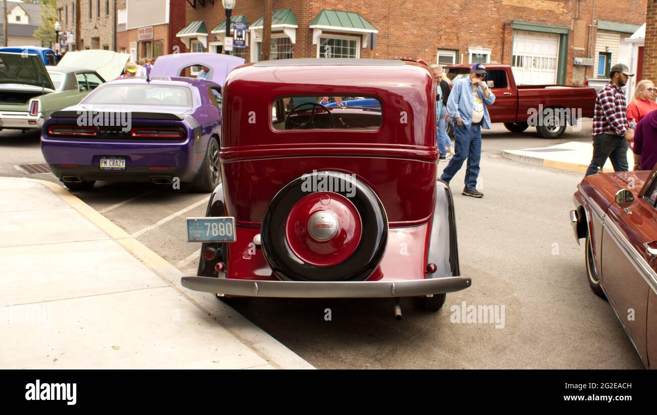 Una vista posteriore di un Plymouth anni '30 Foto Stock Una vista posteriore di un Plymouth anni '30 Foto Stock