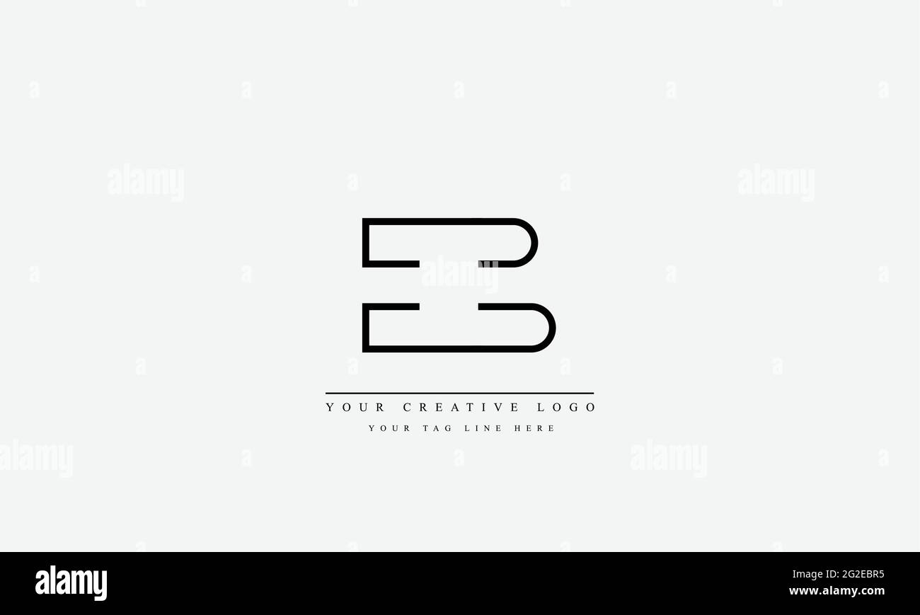 Letter Logo Design con Creative Modern Trendy Typography EB BE Illustrazione Vettoriale
