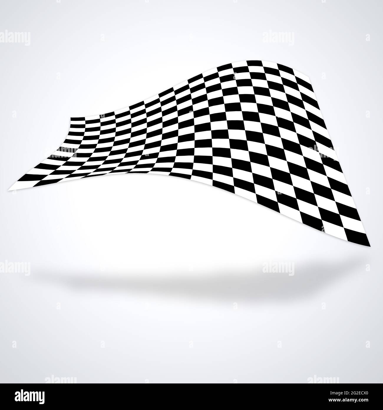 Bandiera a scacchi isolata su un mansarda bianco Foto Stock
