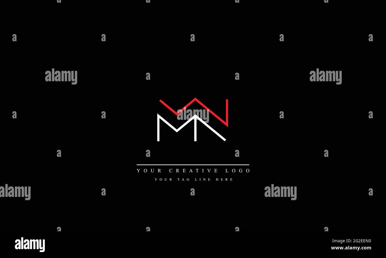 Letter Logo Design con Creative Modern Trendy Typography MN NM Illustrazione Vettoriale