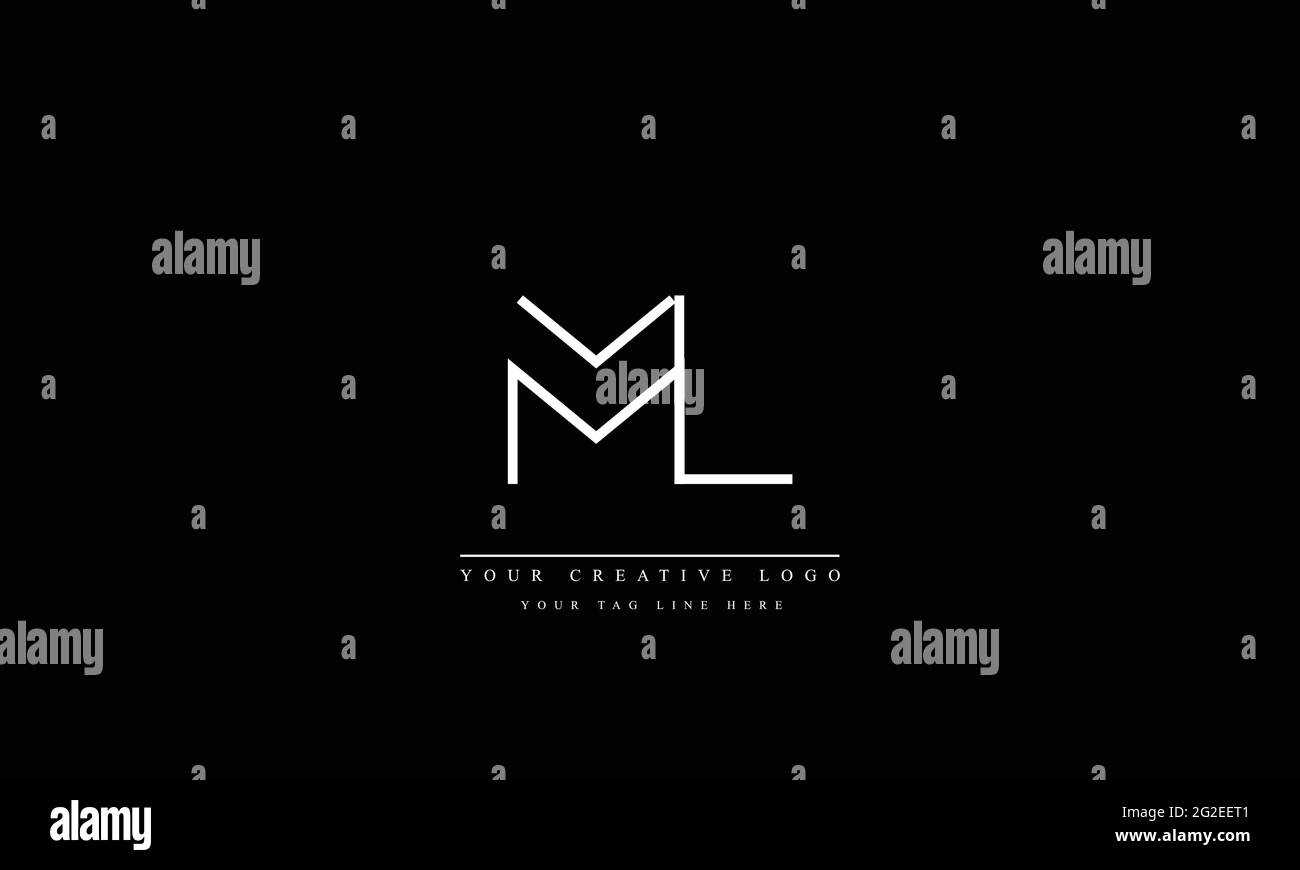 Letter Logo Design con Creative Modern Trendy Typography ML LM Illustrazione Vettoriale