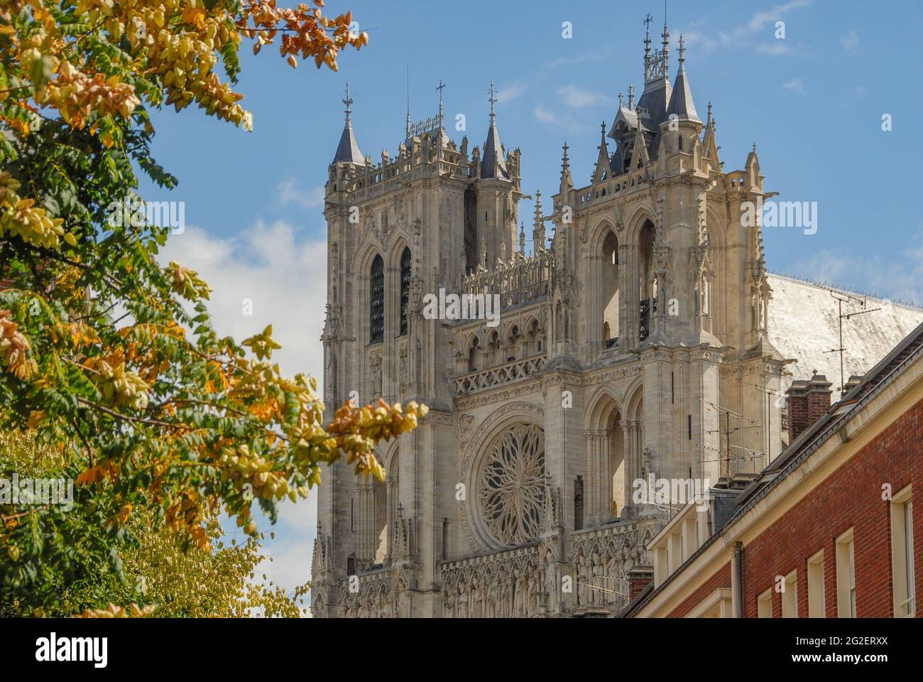 La cattedrale Cathédrale Notre-Dame d'Amiens, Amiens, Hauts-de-France, Francia, patrimonio dell'umanità Foto Stock