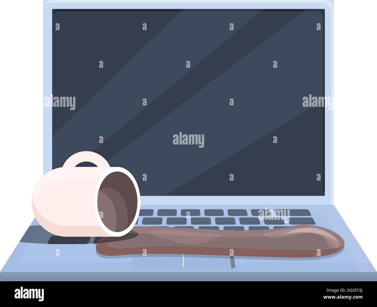 Icona di riparazione del computer portatile del caffè. Cartone animato di Coffee laptop repair icona vettore per web design isolato su sfondo bianco Illustrazione Vettoriale
