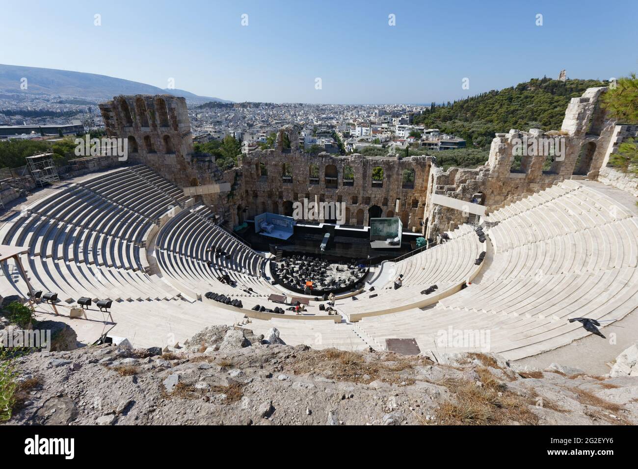 Odeon di Erode Attico - Acropoli di Atene - Atene Grecia Foto Stock