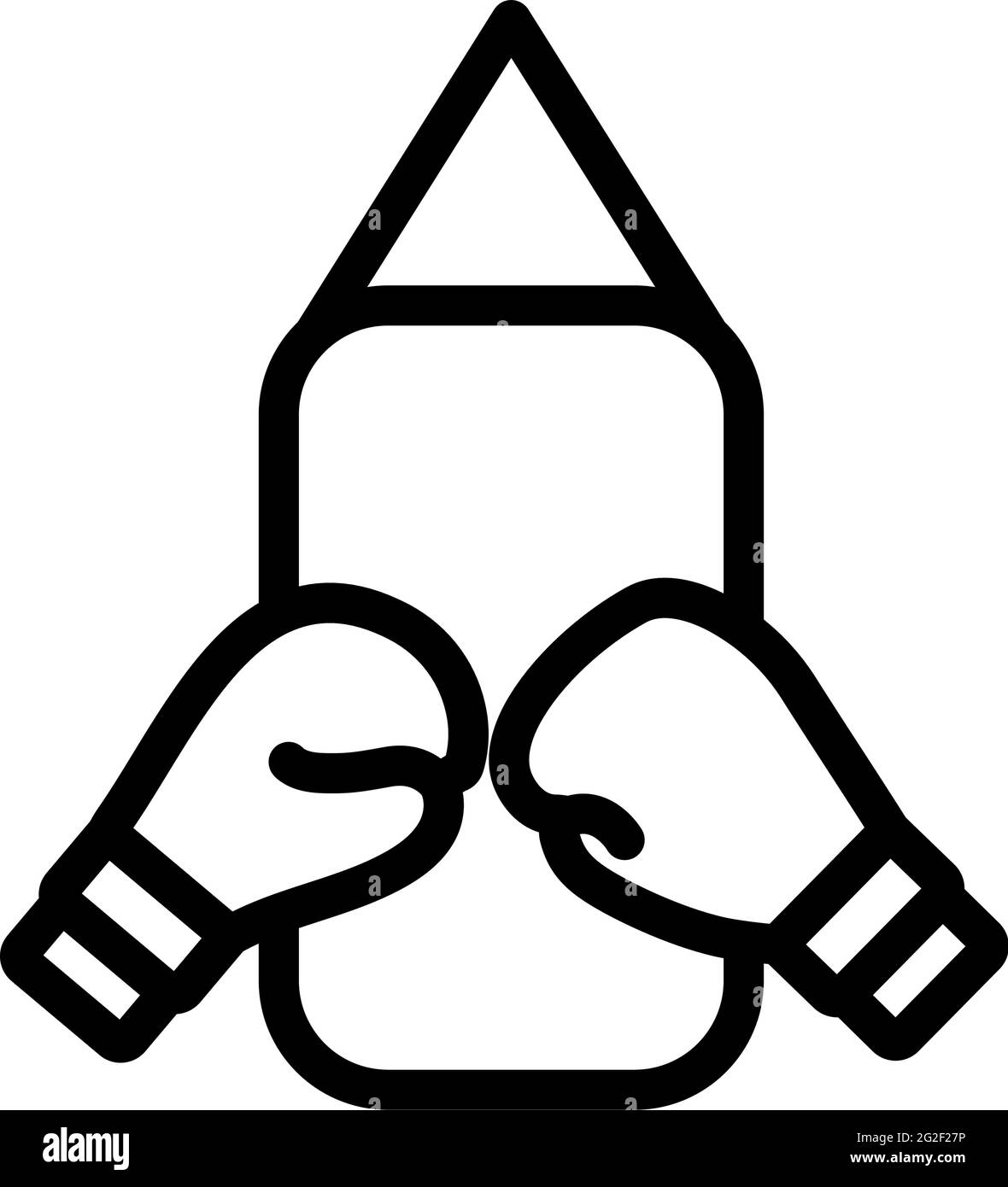Icona di Pere e guanti da boxe. Design audace con larghezza della traccia modificabile. Illustrazione vettoriale. Illustrazione Vettoriale