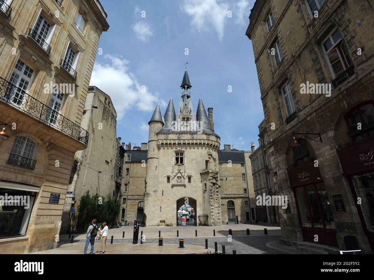 Il medievale Cailhau city gate in Bordeaux Francia Foto Stock