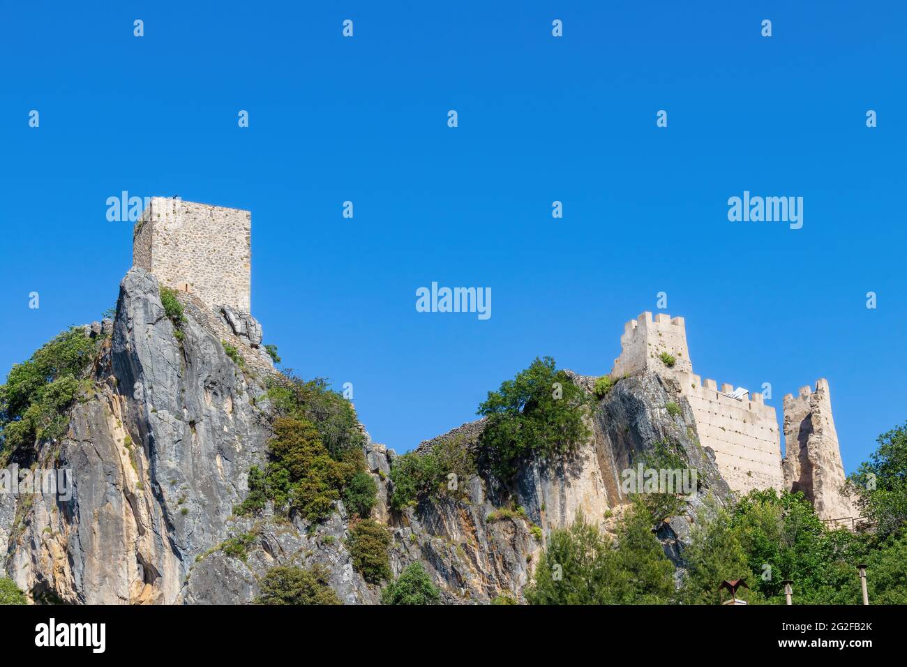 Castello la Iruela, antica enclave di origine difensiva situata nel comune spagnolo la Iruela, a due chilometri da Cazorla a Jaen. Foto Stock