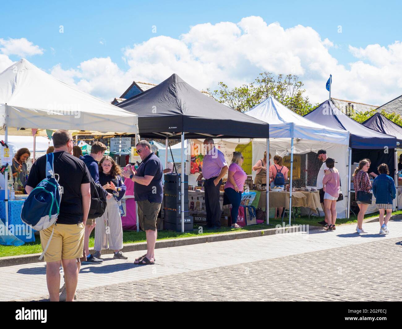 Mercato agricolo e artigianale di Bude, Bude, Cornovaglia, Regno Unito Foto Stock