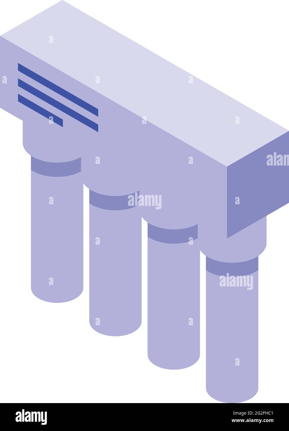 Icona del serbatoio di purificazione dell'acqua. Isometrica dell'icona vettoriale del serbatoio di purificazione dell'acqua per il disegno del nastro isolato su sfondo bianco Illustrazione Vettoriale