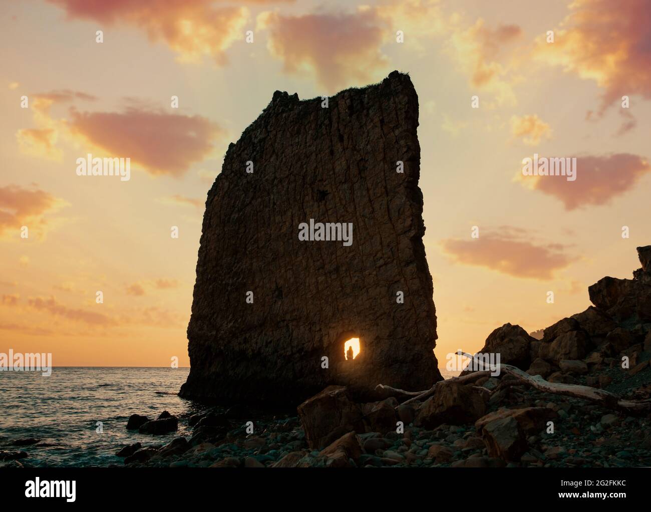 Il famoso monumento naturale, 'Sail Rock'. Gelendzhik. Regione di Krasnodar. Foto Stock