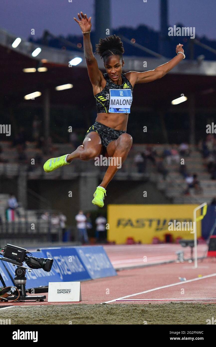 Chantel Malone (IVB) Salto a lungo per donne durante la Wanda Diamond League 2021 - Gala d'oro Pietro Mennea, Atletica Int - Photo .LiveMedia/Lisa Guglielmi Foto Stock