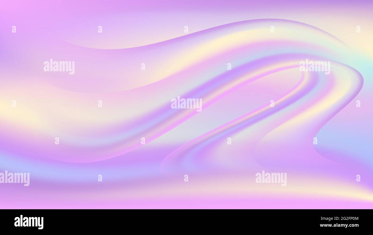 Arcobaleno sfondo pastello. Motivo ondulato colorato olografico. Illustrazione vettoriale astratta Illustrazione Vettoriale