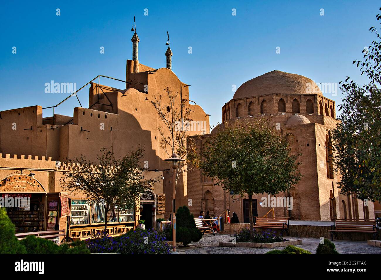 Strade di Old Yazd, Yazd, Iran. Patrimonio dell'umanità dell'UNESCO. Foto Stock