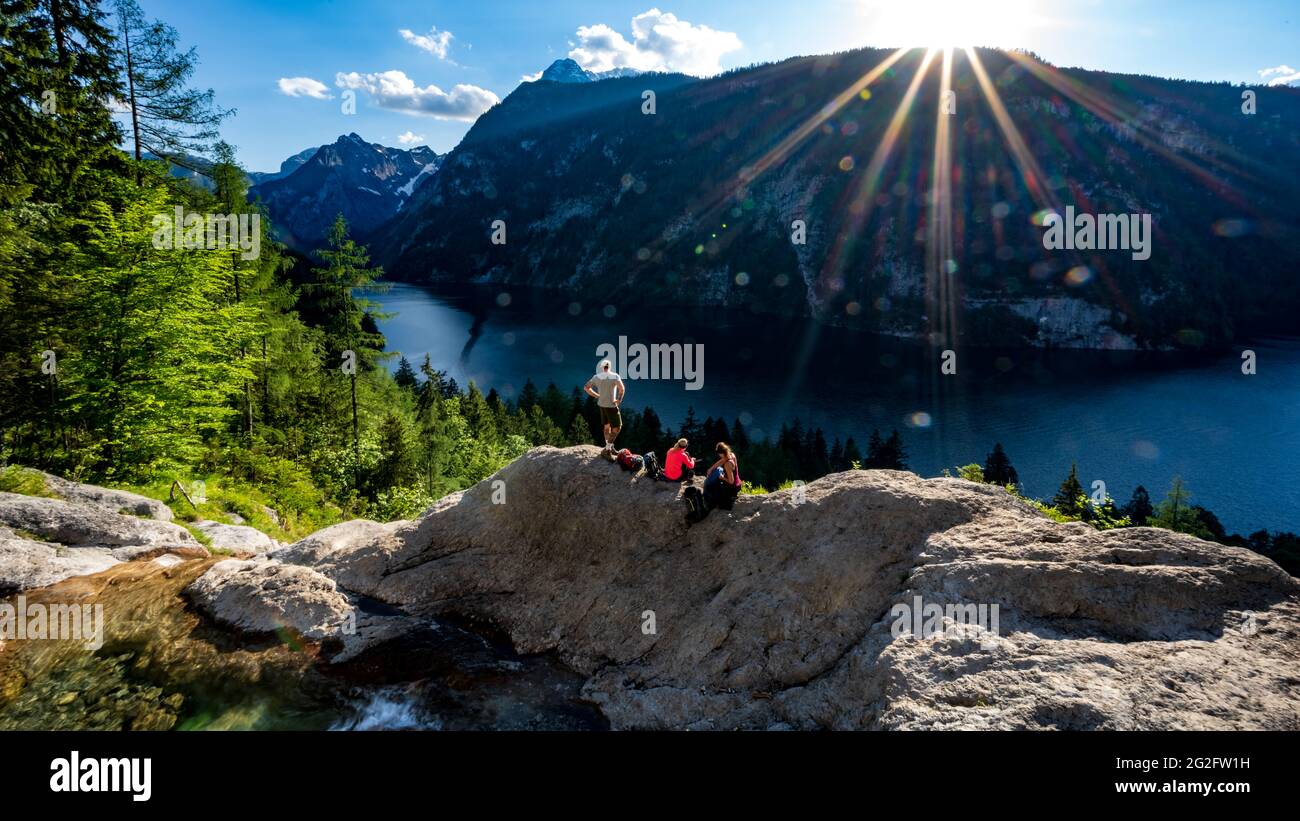 Sonnen bei den Königsbachfällen Foto Stock