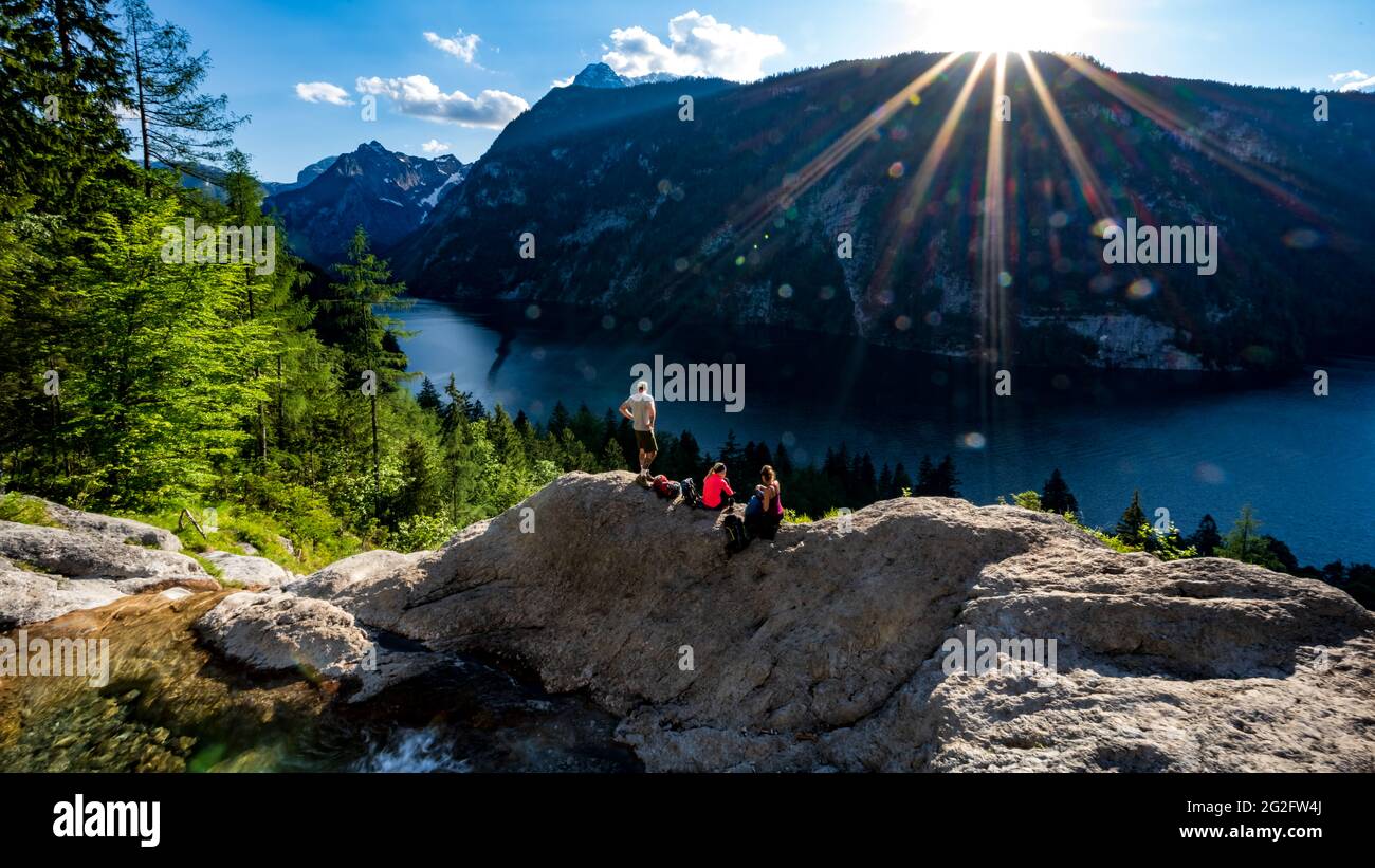 Sonnen bei den Königsbachfällen Foto Stock