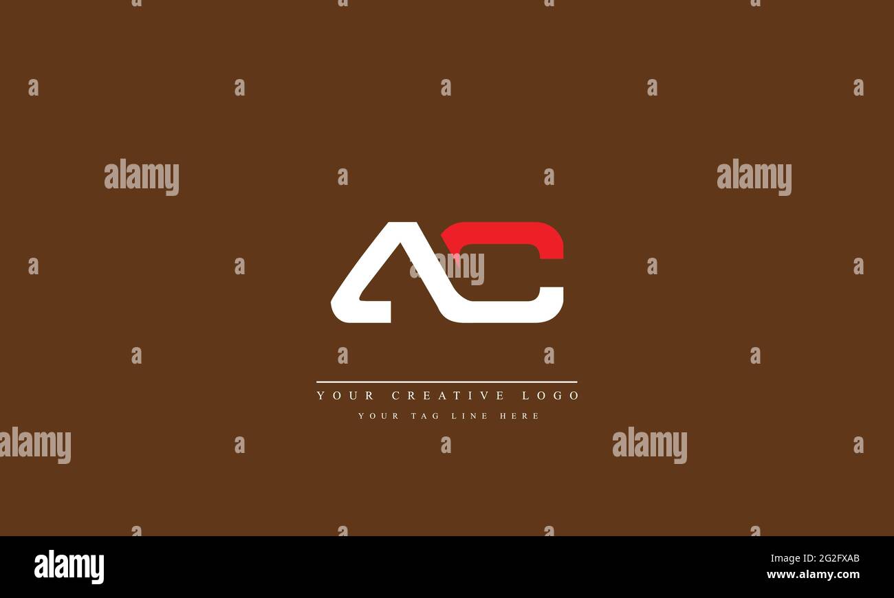 Letter Logo Design con Creative Modern Trendy Typography AC CA Illustrazione Vettoriale