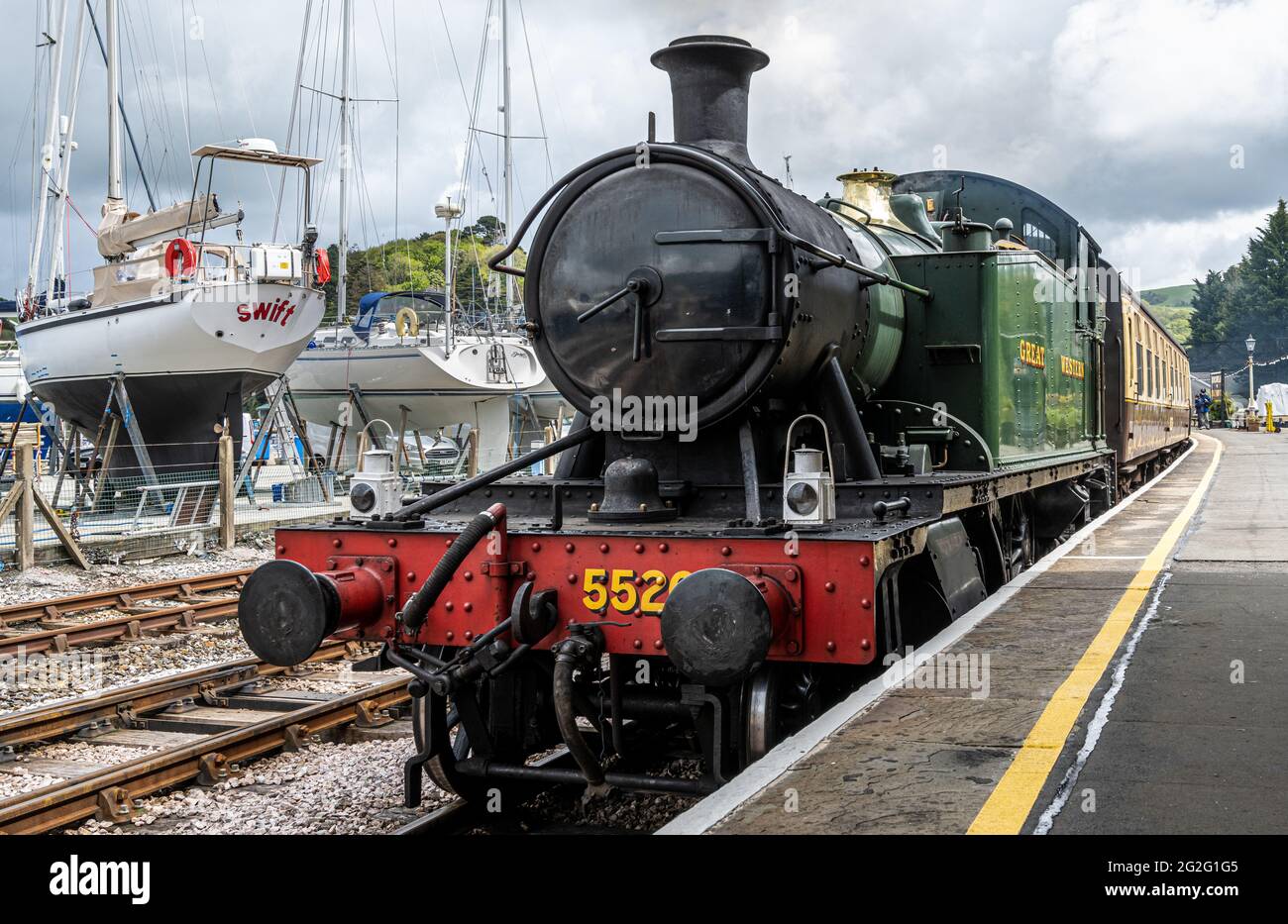 Ferrovia a vapore di Dartmouth (Kingswear) Foto Stock